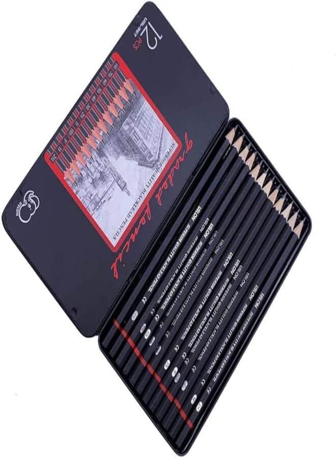 NAITIK CREATION 12pcs Artist Pencil for Sketching Drawing Shading Art Set for Beginners & Pro with Metal Case
